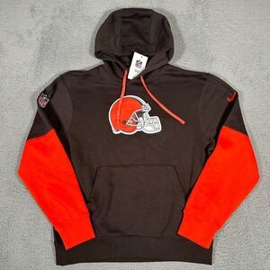 Cleveland Browns Hoodie Mens Medium Brown Nike On Field Football Sweatshirt New